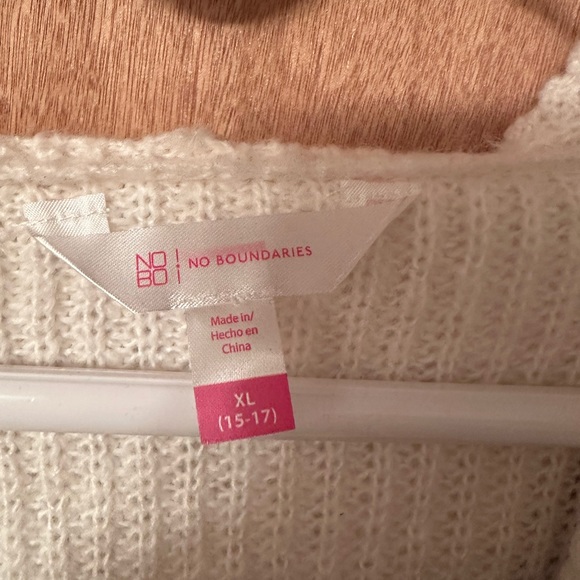 No Boundaries Juniors Hooded Cocoon Cardigan Sweater, Midweight size XL - Picture 10 of 10